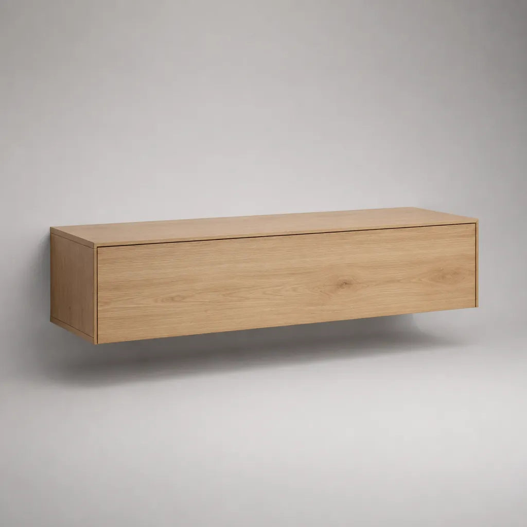 Armadio per TV MDF in rovere naturale con stoccaggio chiuso, 160 × 35 × 40 cm