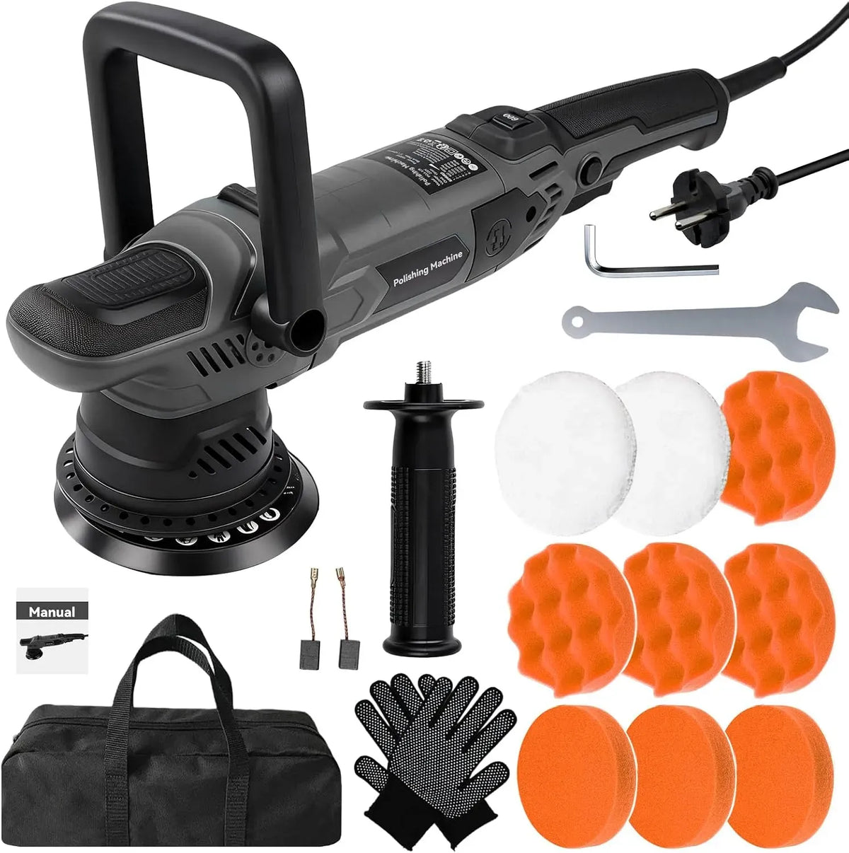 600-3600rpm Piastra, lucidatrice elettrica, 1500 W, 15 mm, 150 mm, per Auto Lucidatura E Cera Con 6 Velocità Variabili Da 6