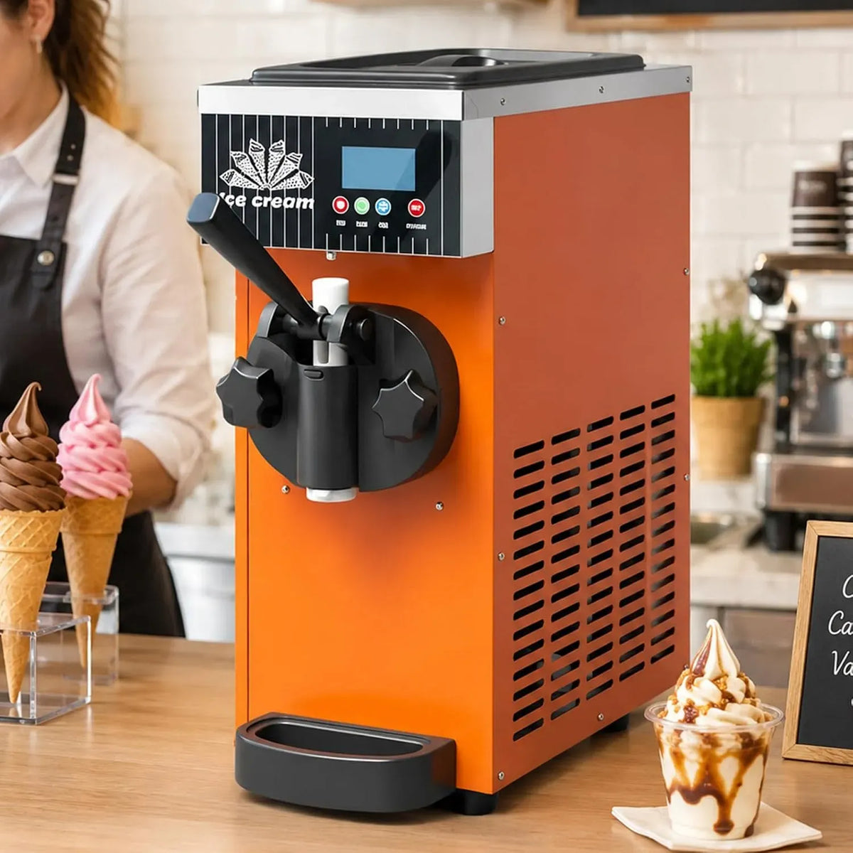 4-/H Macchina per Gelato, macchina per gelato e sorbetto, 2,5 L, display LCD, professionale, per Gelato Soft con Display LCD