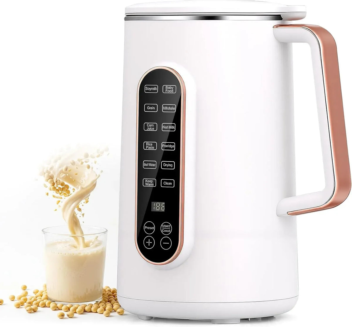 8-in-1 Macchina per Latte, 1,2 L, per Latte Vegetale, Moongiantgo